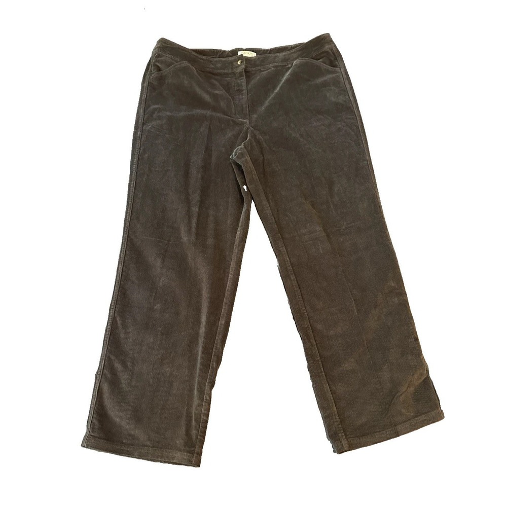 ORVIS Womens Stretch Corduroy Pants 20 Straight Brown Utility Grunge Outdoors
